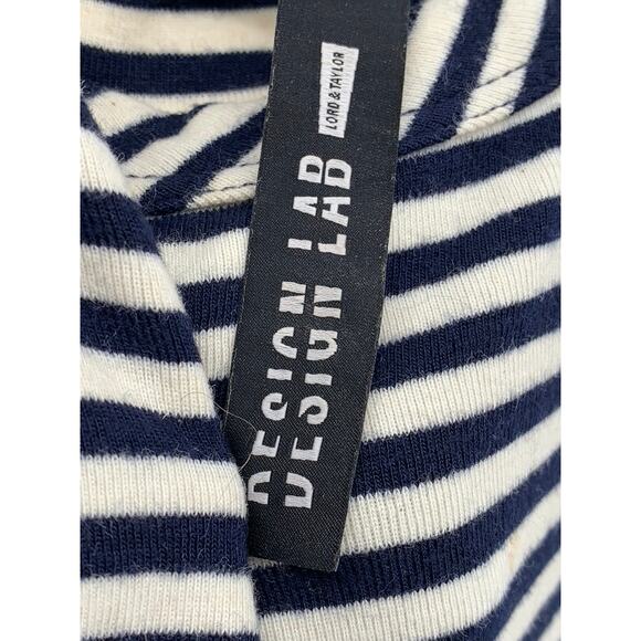 DESIGN LAB LORD & TAYLOR Women's Navy-White Striped Crewneck Maxi Dress SZ XS - Picture 8 of 11